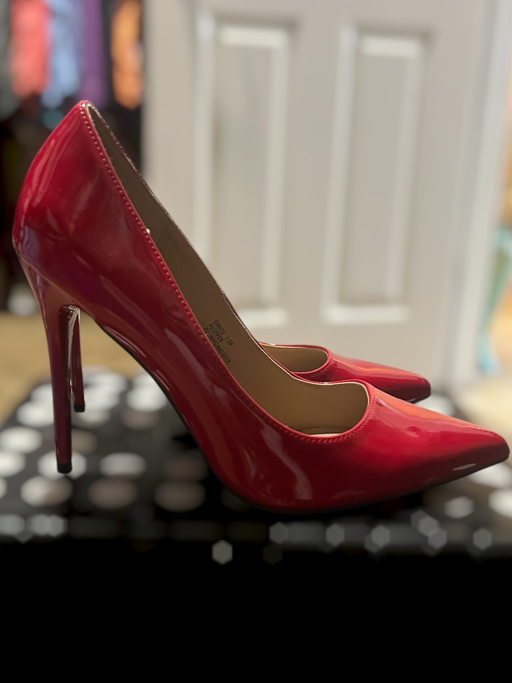 Madden Girl Red High Heel Pointed Toe Patent Shoe